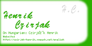 henrik czirjak business card